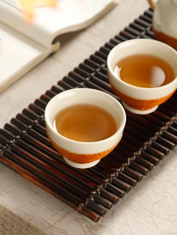 Bamboo Silk Buckle Porcelain Tea Set