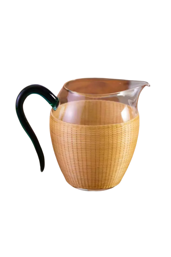 Bamboo Wrapped Glass Pitcher