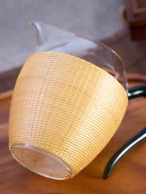 Bamboo Wrapped Glass Pitcher